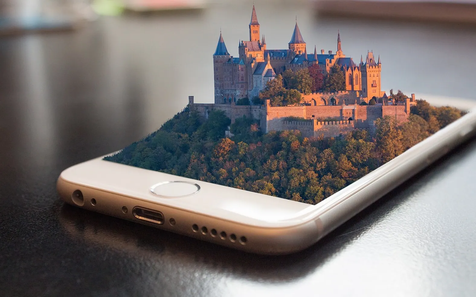 Mobile phone, smartphone and hohenzollern castle