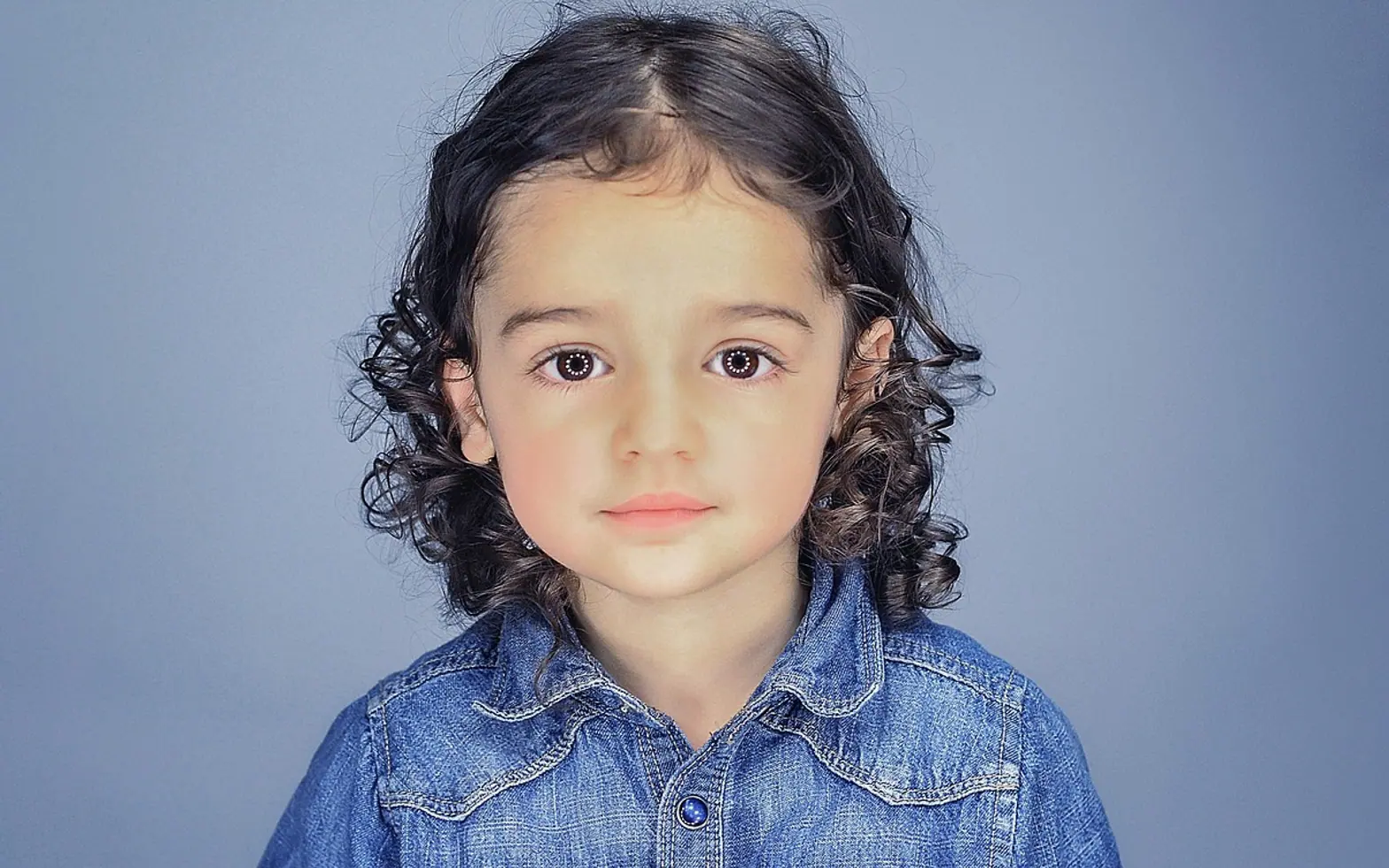 Child, portrait and curly hair