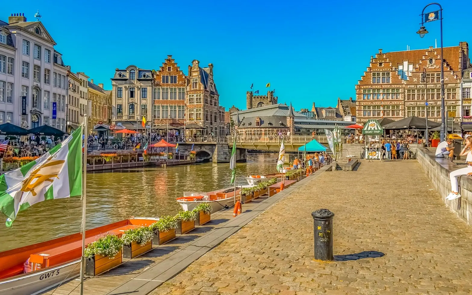 Ghent, belgium and promenade