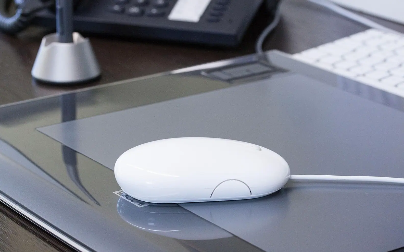 Mouse, apple and graphics tablet